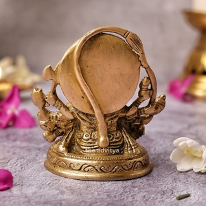 Sculpture d'idole moderne en laiton Panchmukhi Hanuman pour la décoration de bureau de temple à la maison et cadeau religieux d'anniversaire/Diwali-fait à la main - Product Image 3