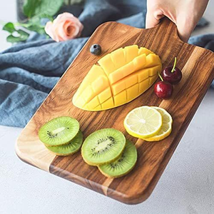 Planche à découper en bois d'acacia avec poignée, idéale pour la charcuterie, le pain et le fromage – Nouveauté très prisée - Product Image 2