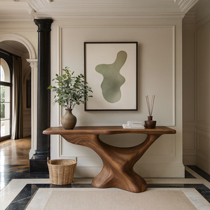 Handmade Natural Solid Wood <b>Table</b> Vintage Console & <b>Farmhouse</b> <b>Dining</b> <b>Table</b> Top Minimalist <b>Style</b> for Apartment Hotel From Vietnam - Product Image 2