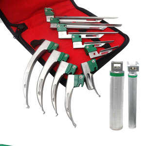 German Laryngoscope Set Manual Fiber <b>Optic</b> Handle Stainless Steel Multiple Blades Professional Intubation Equipment Hospitals - Product Image 1