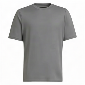 Camiseta de malla rosa de cuello redondo y manga corta, unisex, para adulto, corte regular, color liso, transpirable, con estampado por transferencia térmica, de poliéster. - Product Image 6