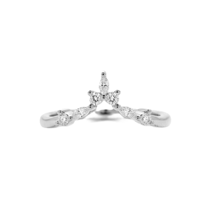แหวนเพชรทรงมาร์คีส์และทรงกลมที่เพาะเลี้ยงในห้องปฏิบัติการ ทองคำแท้ 14K แหวนสัญญาแบบฝังเพชรทรงกรงเล็บ แหวนแต่งงานดีไซน์เรียบหรู แหวนโค้งมินิมอล - Product Image 3