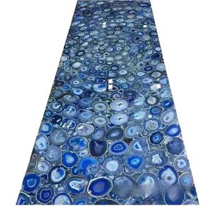 Tablero de Mesa de Comedor de Ágata Azul | Losa de Ágata Azul para el Hogar | Loseta de Ágata Azul | Tablero de Mesa de Sala de Estar de Ágata Azul | Mesa de Oficina de Ágata - Product Image 2