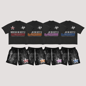 Ensemble décontracté streetwear pour homme, t-shirt et short surdimensionnés à imprimé graphique rétro, logo personnalisé imprimé, 2 pièces - Product Image 5