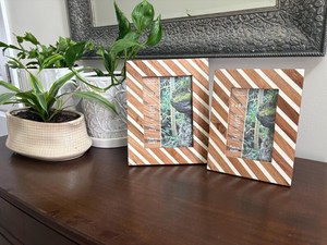 Natural Acacia Wooden <b>Photo</b> Holder With Resin inlay Work For Decorative use at office home living room interior - Product Image 5