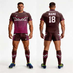 Uniforme de Rugby Personalizado a Precio Accesible, Sublimación Completa, Nombre del Equipo, Tela de Secado Rápido, Servicio OEM ODM, Entrega Rápida, Ropa Deportiva - Product Image 4