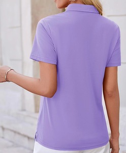 เสื้อโปโลผู้หญิง OEM ระบายอากาศได้ดี พร้อมโลโก้ เสื้อโปโลแฟชั่นแขนกุดสำหรับผู้หญิง เสื้อโปโลผ้าฝ้ายเปล่าสำหรับสกรีนลาย เสื้อโปโลผู้หญิง - Product Image 4