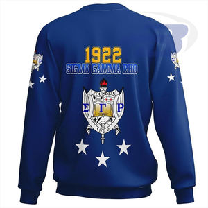 Sudadera de la Hermandad Sigma Gamma Rho Azul y Amarilla Fundada en 1922 con Bonitos Poodles, Ropa Universitaria para Miembros de la Hermandad SGR - Product Image 3