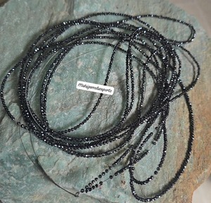 Cuentas facetadas redondas de moissanita negra de 2 mm a 2,50 mm - 120 pulgadas, cuentas hechas a mano al por mayor para la fabricación de joyería - Product Image 3