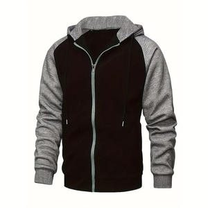 Sweat-shirts à fermeture éclair pour hommes, coupe classique confortable, prix compétitifs, vêtements d'extérieur de haute qualité, fermeture éclair, logo personnalisé, capuche bicolore - Product Image 6