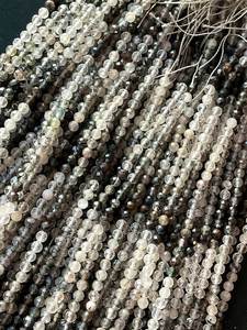 Perles de pierre de quartz tourmaline noire naturelle, facettées, rondes, super claires, pierres précieuses, brin complet de 15,5 pouces pour la création de bijoux - Product Image 6