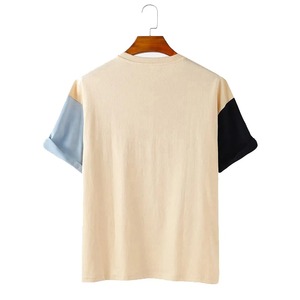T-shirt blanc pour homme 100 % coton à manches courtes et col rond, coupe classique, tricoté, 300 g, respirant, anti-rétrécissement, écologique - Product Image 2