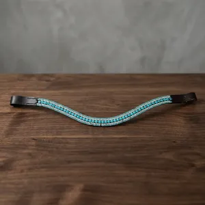 Annabelle Equestrian High Quality Customize size Leather Browband horse bride brow band hackamore <b>headband</b> manufacturer supplier - Product Image 1