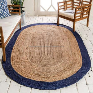 Alfombra india de yute trenzada cosida a mano, alfombra de dormitorio grande de excelente calidad a la venta para el hogar o los viajes - Product Image 1