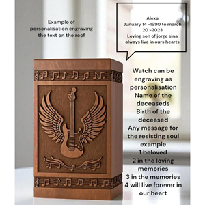 Personalized Rosewood Cremation Urn: Mountain & Moon Engraving Memorial Keepsake by AYAANS - Product Image 3
