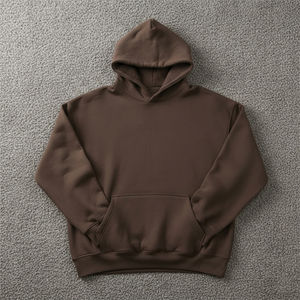 Sweat à capuche surdimensionné pour homme, 100% coton molletonné 580g, logo brodé personnalisé, coupe épaule tombante, coupe-vent, écologique, 2 pièces - Product Image 5