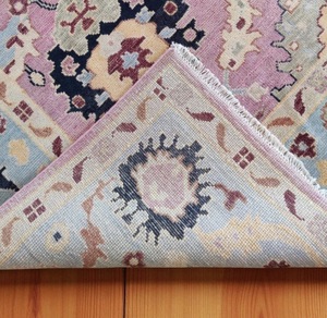 Tapis en laine vintage noué à la main |   Tapis d'appoint oriental persan traditionnel |   Tapis de décoration d'intérieur luxueux à motifs floraux pour salon et chambre - Product Image 3