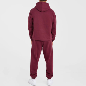 Ensemble de survêtements pour hommes à logo personnalisé, vente en gros, deux pièces, sweat à capuche et pantalon de jogging avec passepoil, coupe oversize, à prix bas - Product Image 2