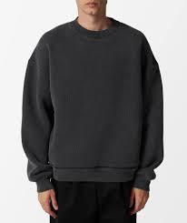 Oversized Streetwear Plain Sweatshirts Vintage <b>Mens</b> Sweatshirt Blank <b>Pullover</b> Without Hood Custom Acid Wash Logo Fleece - Product Image 2