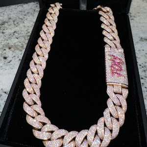 Collar Gargantilla Redondo de Moissanita Brillante, Plata 925 Bañada en Oro Amarillo, Joyería de Lujo para Hombres y Mujeres, Estilo Hip Hop, Eslabones, Iceout, Fiesta - Product Image 5