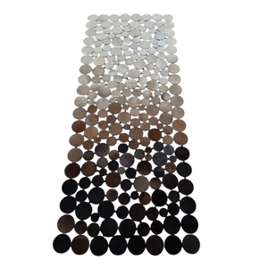 Custom Handcrafted Leather Low-Pile Modern Home Area <b>Rug</b> <b>Scallop</b> 3D Cube Chevron Pebble Patterns (Animal-Free Made to Order) - Product Image 6