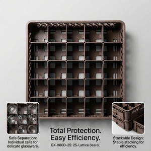 Panier à vaisselle en plastique PP empilable à 25 compartiments pour lave-vaisselle de restaurant, hôtel, bar - Product Image 5