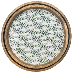 Affordable Price <b>Round</b> Mango Wood Serving <b>Tray</b> Print Pattern Eco Friendly Decorative Platter & <b>Trays</b> for Home and Restaurant Use - Product Image 1
