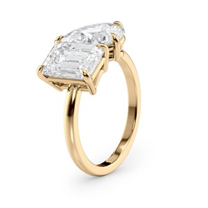 Bague de fiançailles de luxe pour femme Toi Et Moi en or massif 14K avec diamant de laboratoire émeraude et poire 2 carats certifié IGI - Product Image 1