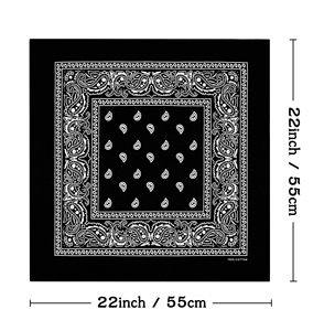 Bandana personnalisée Hysaf Apparels Co, imprimée sur tissu doux en coton, motif paisley, design carré, pour couvrir la tête, le cou et le visage. - Product Image 2