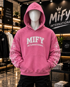 Sudadera con Capucha Nueva al por Mayor 2026 con Logotipo Personalizado Serigrafiado, Sudadera Rosa Oversize, Sudadera Premium Estilo Urbano - Product Image 1