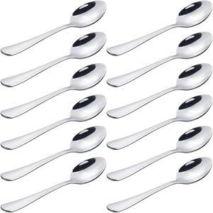 Set of 12 Mini 5-Inch Stainless Steel Espresso <b>Spoons</b> for <b>Coffee</b> Tea Dessert for Demitasse Serving - Product Image 1