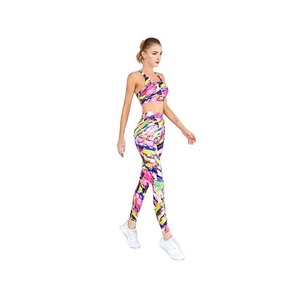 Ensemble de yoga pour femmes grande taille de haute qualité, léger, taille haute, en spandex/polyester, respirant, séchage rapide, 2 pièces - Product Image 4