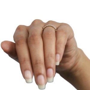 Bague de mariage demi-éternité en or massif 10K 14K 18K avec diamant de laboratoire princesse couleur DEF clarté VS VVS certifié IGI – Vente en gros - Product Image 5