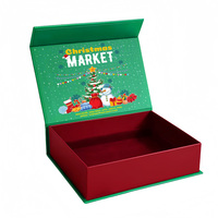 Boîtes cadeaux en carton rigide avec logo personnalisé et fermeture magnétique doublure éponge série de cadeaux en papier de Noël personnalisés