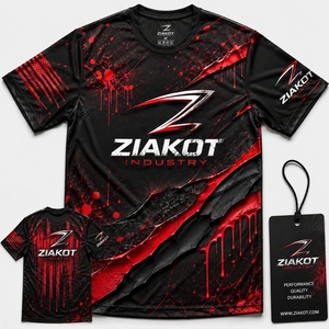 เสื้อยืด ZIAKOT ดีไซน์ใหม่สำหรับผู้ชาย ลายพิมพ์ 3 มิติ สีดำแดง ลายหยดสี สไตล์ศิลปะ สำหรับการแสดง - Product Image 1