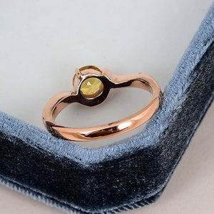 Prong Setting Natural <b>Citrine</b> Women <b>Ring</b> Solid 925 Sterling Silver Round Gemstone Rose Gold Plated Engagement <b>Ring</b> For Women - Product Image 4
