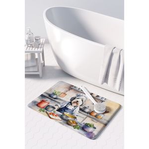 Old English Sheepdog Chef Alfombra de cocina de espuma viscoelástica Cojín antifatiga lavable a máquina Alfombra de baño cómoda - Product Image 3