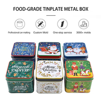 Boîtes de conserve de Noël personnalisées, emballages de Noël, boîtes métalliques carrées, boîtes cadeaux de Noël, boîtes à bonbons