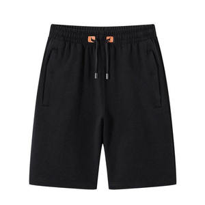 Men's Black 100% Cotton Solid Bermuda <b>Shorts</b> with Drawstring Waist and Pockets Casual Mid Rise Digital Printing Gym Running - Product Image 1