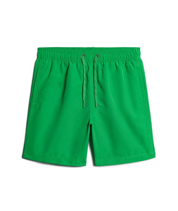 Shorts de bain pour homme, vert uni, séchage rapide, taille mi-haute, cordon de serrage, style décontracté, tissu tissé 100% polyester - Product Image 4