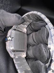 Luxury Stainless Steel Square <b>Case</b> 41mm Analog Moissanite Diamond Automatic Mechanical <b>Watch</b> Push Button Hidden Clasp-Unisex - Product Image 2