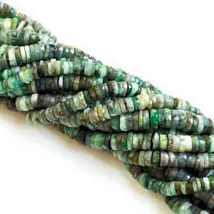 ลูกปัดมรกตธรรมชาติทรงเหลี่ยมขนาด 5-6 มม. ลูกปัดมรกตทรงดิสก์แบบล้อ ขนาด 16 นิ้ว สำหรับทำเครื่องประดับ - Product Image 5