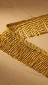 Premium Handmade Traditional Golden Metallic Fringe Trim 3 Inch Solid Elegant Twisted Zari Lace Tassel Dresses Luxury Upholstery - Product Image 3