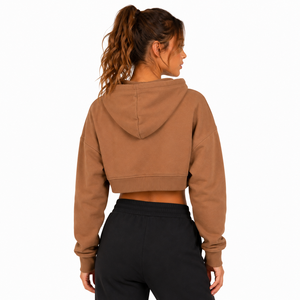 woman crop hoodie featuring quality stitching breathable material cropped fit for trendy fashion comfortable everyday - Product Image 3