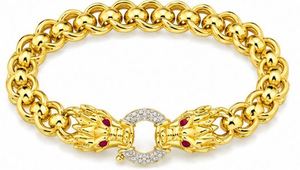 18k Gold Plated Stainless Steel Cuban Chain Dragon Head Link Bracelet & <b>Bangle</b> <b>for</b> <b>Men</b> Daily Wear Gift - Product Image 4