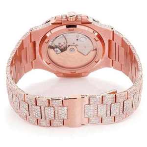 Reloj Mecánico Personalizado con Cristal de Moissanita, Esfera de 6mm de Grosor, Correa de Acero Inoxidable - Estilo Elegante y de Negocios, Venta Limitada - Product Image 3