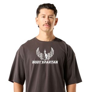 Camiseta Gráfica Oversize para Hombre en Color Marrón Carbón, Algodón Suave, Corte Relajado, Cuello Redondo, Estilo Urbano - Product Image 3