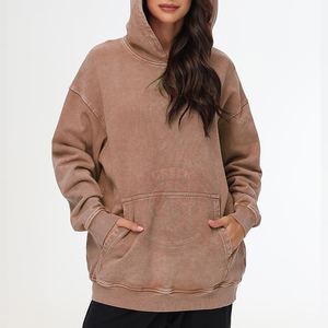 Sudadera con Capucha Clásica Vintage para Mujer, de Algodón Grueso, para un Estilo Urbano Informal - Product Image 2
