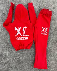 Hot Selling Men Streetwear <b>Tracksuit</b> Set Custom Embroidery Hoodie And Sweatpants Cotton Fleece Sweatsuit Factory - Product Image 6
