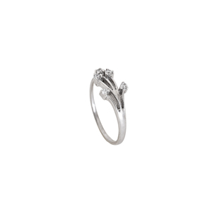 Bague en argent sterling 925 avec pierre de lune, sertie de diamants floraux vintage faits à la main - Bijou élégant pour tous les jours et pour les fêtes - Product Image 2